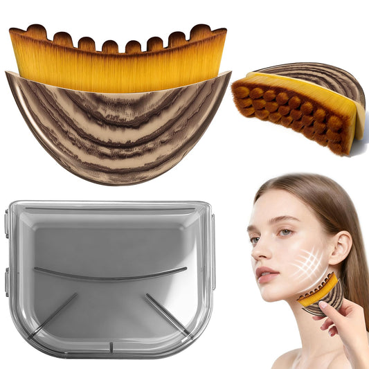 New Lymphatic Contour Face Brush, Lymphatic Drainage Facial Massager Brush for Chin & Neck Contour, Soft Bristles Suitable for All Skin Types, Ergonomic Beauty Tools with Portable Boxes (1 PCS) - Maple Wellness Supplements
