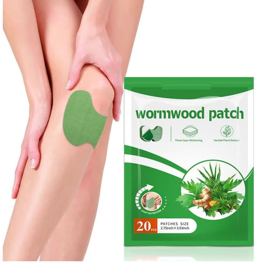 NiTa HyHy Wormwood Knee Pain Patches,Herbal Knee Patches for Pain Relief Extra Strength,Sciatica Pain Relief,for Knee, Back, Neck, Shoulder,20 Count - Maple Wellness Supplements