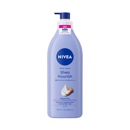 NIVEA Shea Nourish Body Lotion for Dry Skin with Hyaluronic Acid, Shea Butter and Deep Nourishing Serum - Maple Wellness Supplements