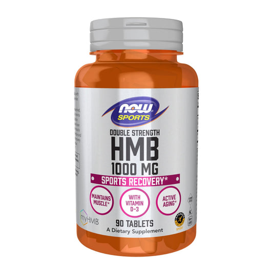 NOW Foods Sports Nutrition, HMB (β-Hydroxy β-Methylbutyrate), Double Strength 1,000 mg, 90 Tablets - Maple Wellness Supplements