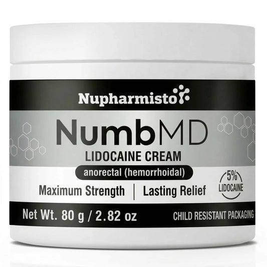 Nupharmisto Numbing Cream Maximum Strength : Long Lasting Numbing Cream with 5X Numbing - Emu Oil and Arnica 80 g / 2.82 oz - Maple Wellness Supplements