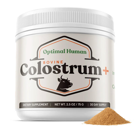O H Optimal Human Bovine Colostrum Powder with Marshmallow Root – Gut & Immune Support Colostrum Supplement Capsules with IgG & Protein – Non-GMO, GMP Certified, Made in USA – Unflavored 30 Servings - Maple Wellness Supplements